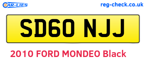 SD60NJJ are the vehicle registration plates.