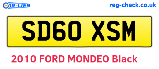 SD60XSM are the vehicle registration plates.