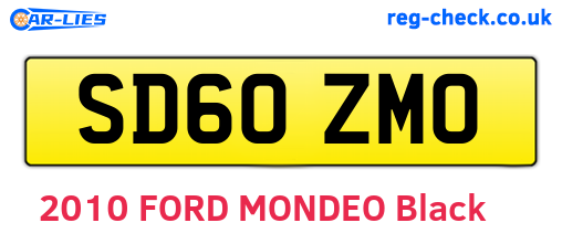 SD60ZMO are the vehicle registration plates.