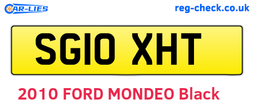 SG10XHT are the vehicle registration plates.