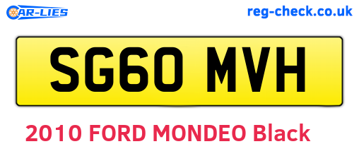 SG60MVH are the vehicle registration plates.