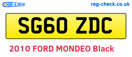 SG60ZDC are the vehicle registration plates.