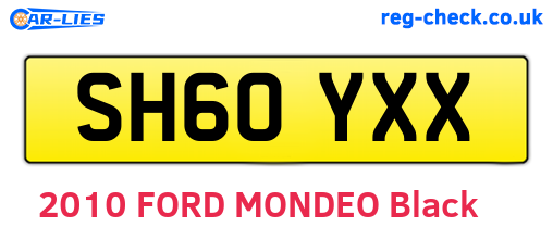 SH60YXX are the vehicle registration plates.