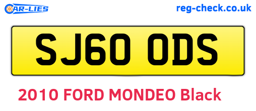 SJ60ODS are the vehicle registration plates.