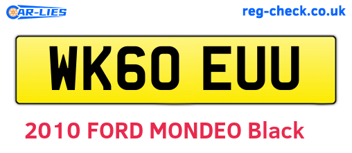 WK60EUU are the vehicle registration plates.