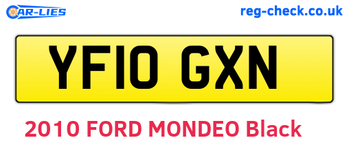 YF10GXN are the vehicle registration plates.