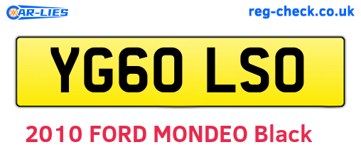 YG60LSO are the vehicle registration plates.