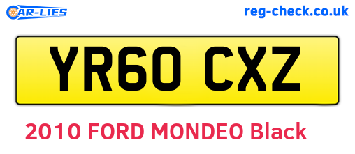 YR60CXZ are the vehicle registration plates.