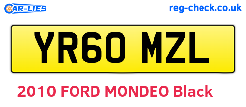 YR60MZL are the vehicle registration plates.