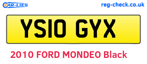 YS10GYX are the vehicle registration plates.