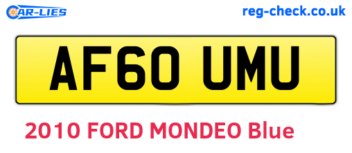 AF60UMU are the vehicle registration plates.