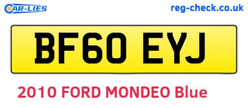 BF60EYJ are the vehicle registration plates.