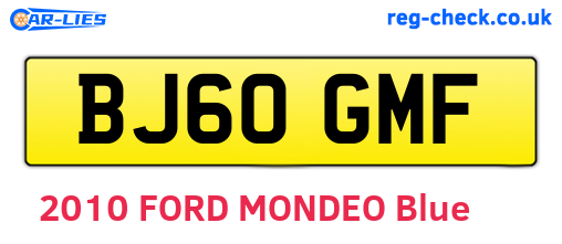 BJ60GMF are the vehicle registration plates.