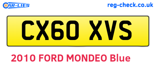 CX60XVS are the vehicle registration plates.