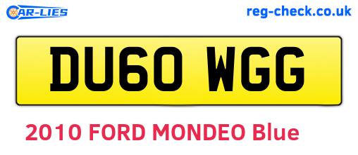 DU60WGG are the vehicle registration plates.