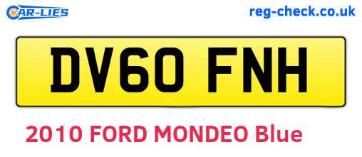 DV60FNH are the vehicle registration plates.