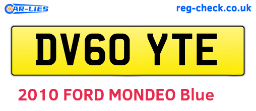 DV60YTE are the vehicle registration plates.