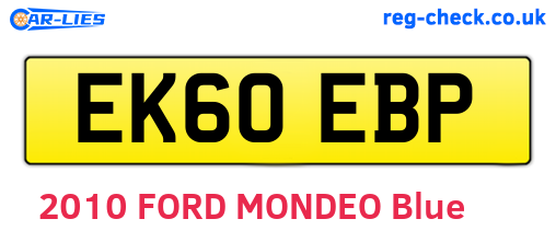 EK60EBP are the vehicle registration plates.