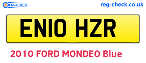 EN10HZR are the vehicle registration plates.