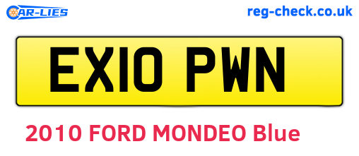 EX10PWN are the vehicle registration plates.