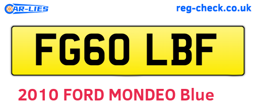 FG60LBF are the vehicle registration plates.