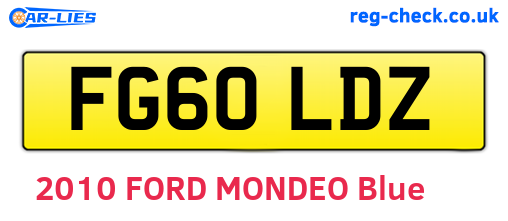 FG60LDZ are the vehicle registration plates.