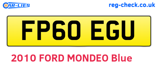 FP60EGU are the vehicle registration plates.