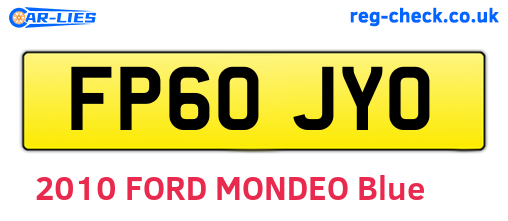 FP60JYO are the vehicle registration plates.