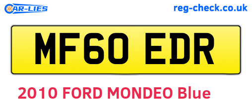 MF60EDR are the vehicle registration plates.