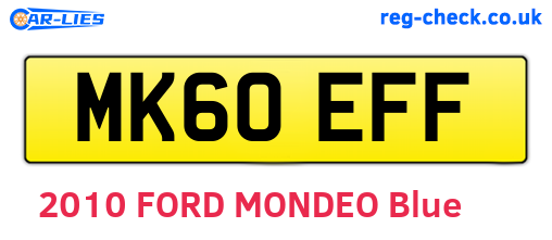 MK60EFF are the vehicle registration plates.
