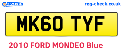 MK60TYF are the vehicle registration plates.