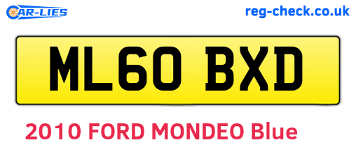 ML60BXD are the vehicle registration plates.