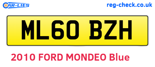 ML60BZH are the vehicle registration plates.