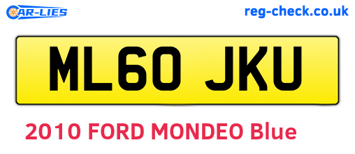 ML60JKU are the vehicle registration plates.