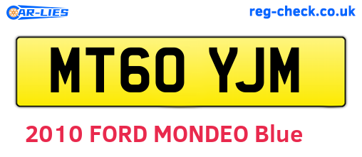 MT60YJM are the vehicle registration plates.