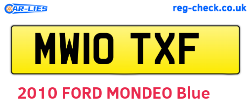 MW10TXF are the vehicle registration plates.