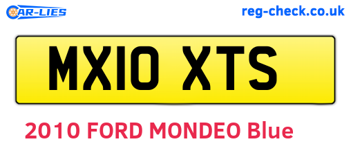 MX10XTS are the vehicle registration plates.