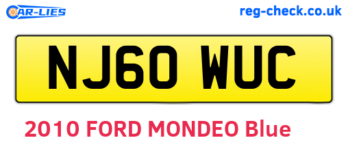 NJ60WUC are the vehicle registration plates.