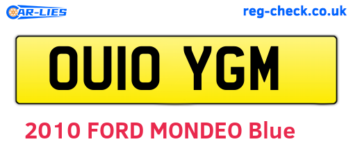 OU10YGM are the vehicle registration plates.
