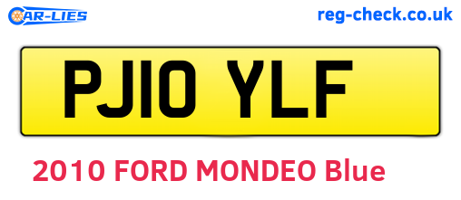 PJ10YLF are the vehicle registration plates.