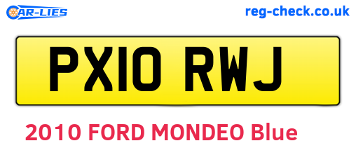 PX10RWJ are the vehicle registration plates.