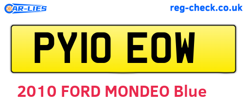 PY10EOW are the vehicle registration plates.