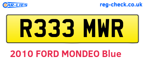 R333MWR are the vehicle registration plates.