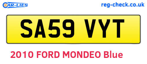 SA59VYT are the vehicle registration plates.