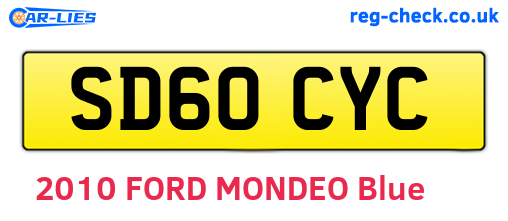 SD60CYC are the vehicle registration plates.