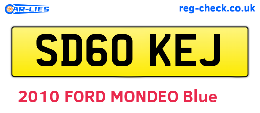 SD60KEJ are the vehicle registration plates.
