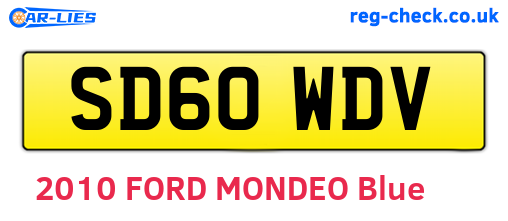 SD60WDV are the vehicle registration plates.