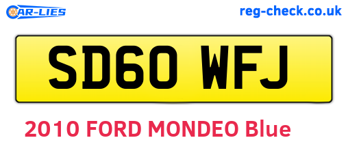 SD60WFJ are the vehicle registration plates.