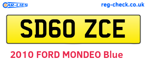 SD60ZCE are the vehicle registration plates.