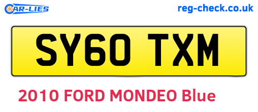 SY60TXM are the vehicle registration plates.